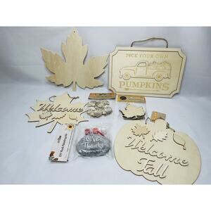 Happy Thanksgiving Harvest Wooden Slices DIY Arts & Crafts Kit Blank Cutouts